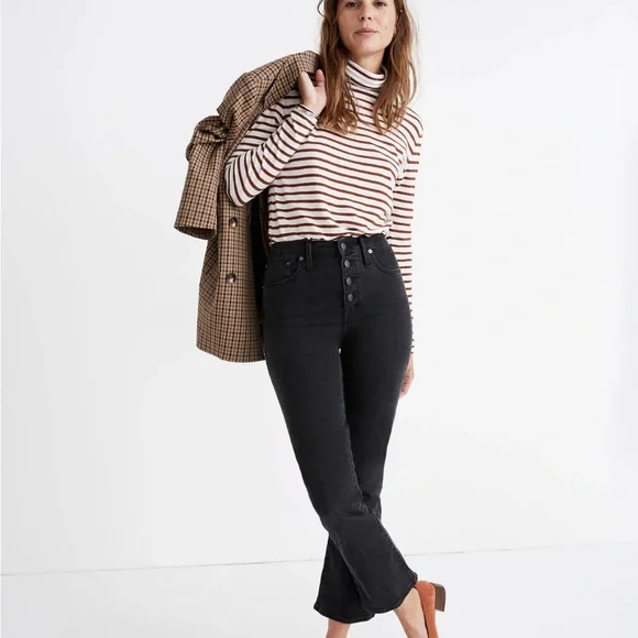 Madewell Cali Demi-Boot Jeans in Bellspring Wash Button-Front Edition - Picture 1 of 11